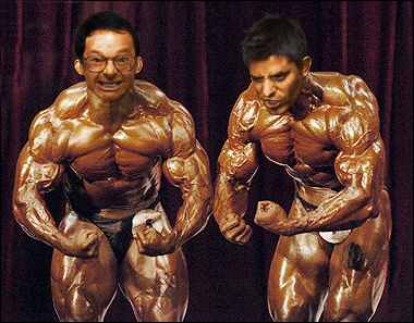 Bill and Glen as bodybuilders