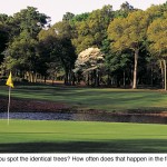 Golf photo with duplicate trees